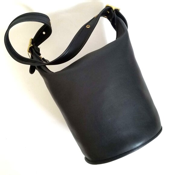 Vintage Coach XL Duffle Sac Black Bucket Bag #9085 - Picture 5 of 14
